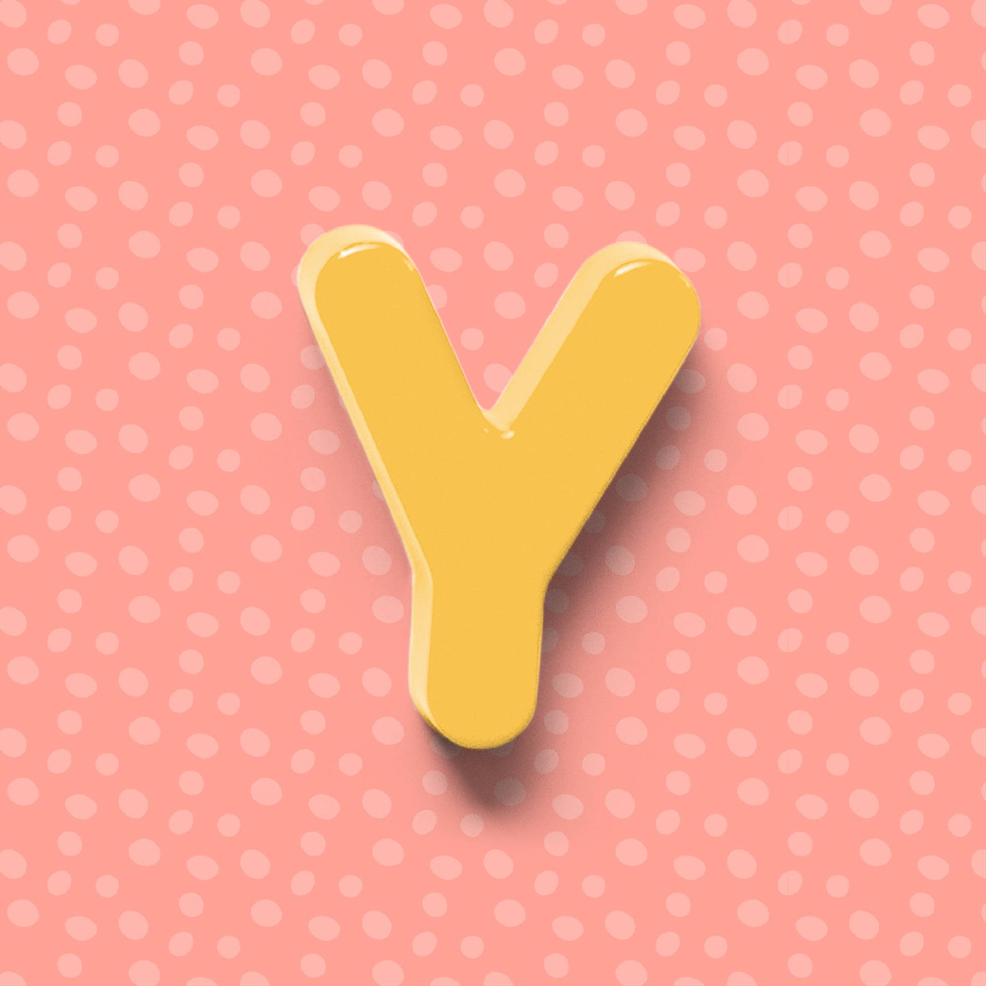 Letter Y Polka Dots Background