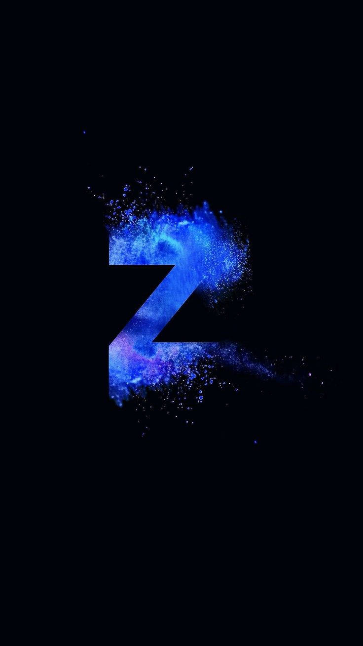 Letter Z Blue Dust Art Background