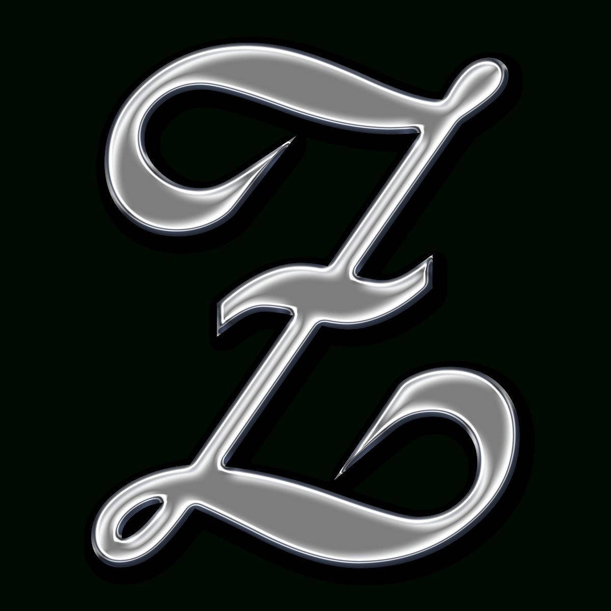 Letter Z In Shiny Silver Color Background