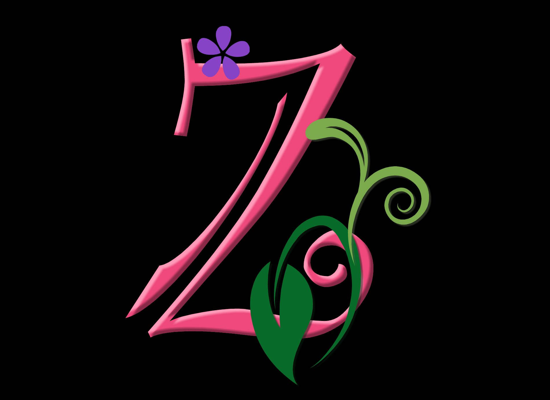 Letter Z In Stylized Pink Color