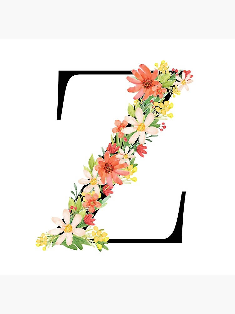 Letter Z White And Orange Flowers Background