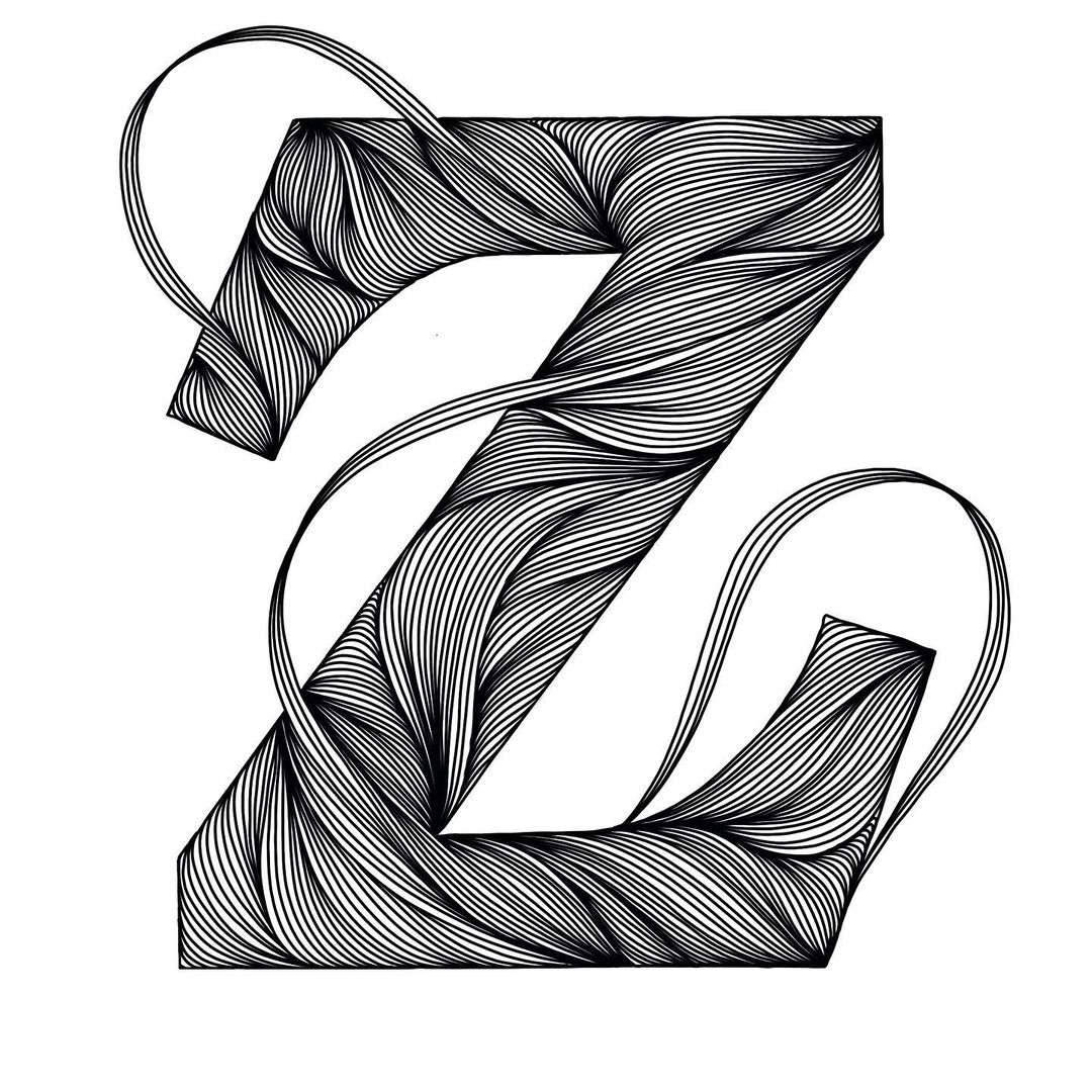 Letter Z With Pattern Background
