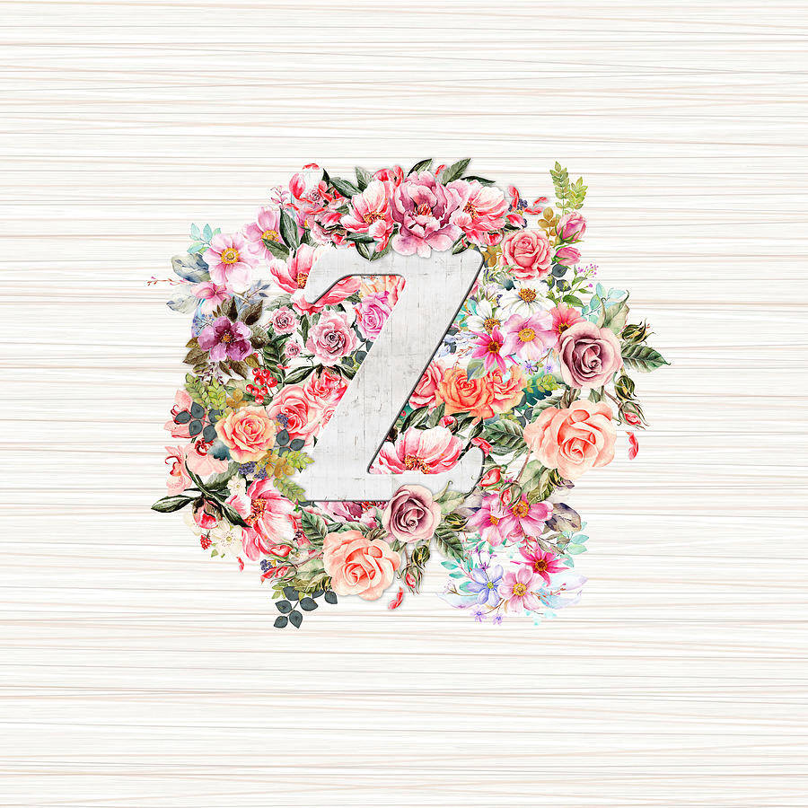 Letter Z With Pink Flower Bouquet
