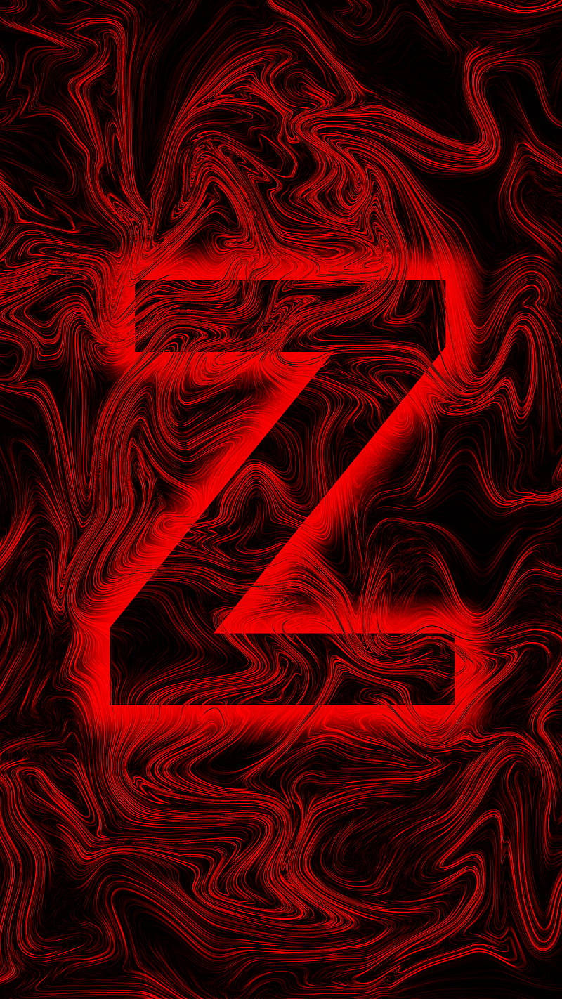 Letter Z With Swirling Red Design