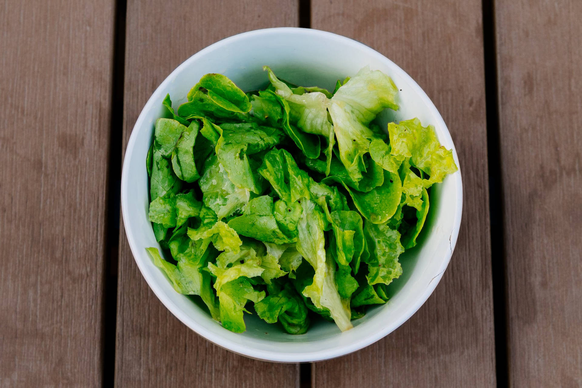 Lettuce In White Bowl Background