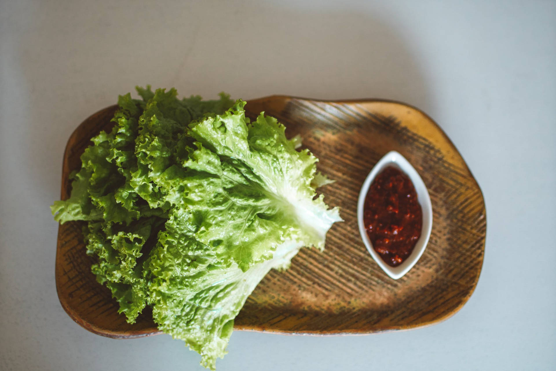 Lettuce With Sauce Background