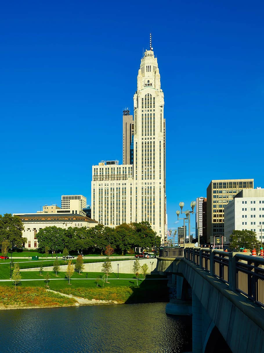 Leveque Tower In Columbus Background