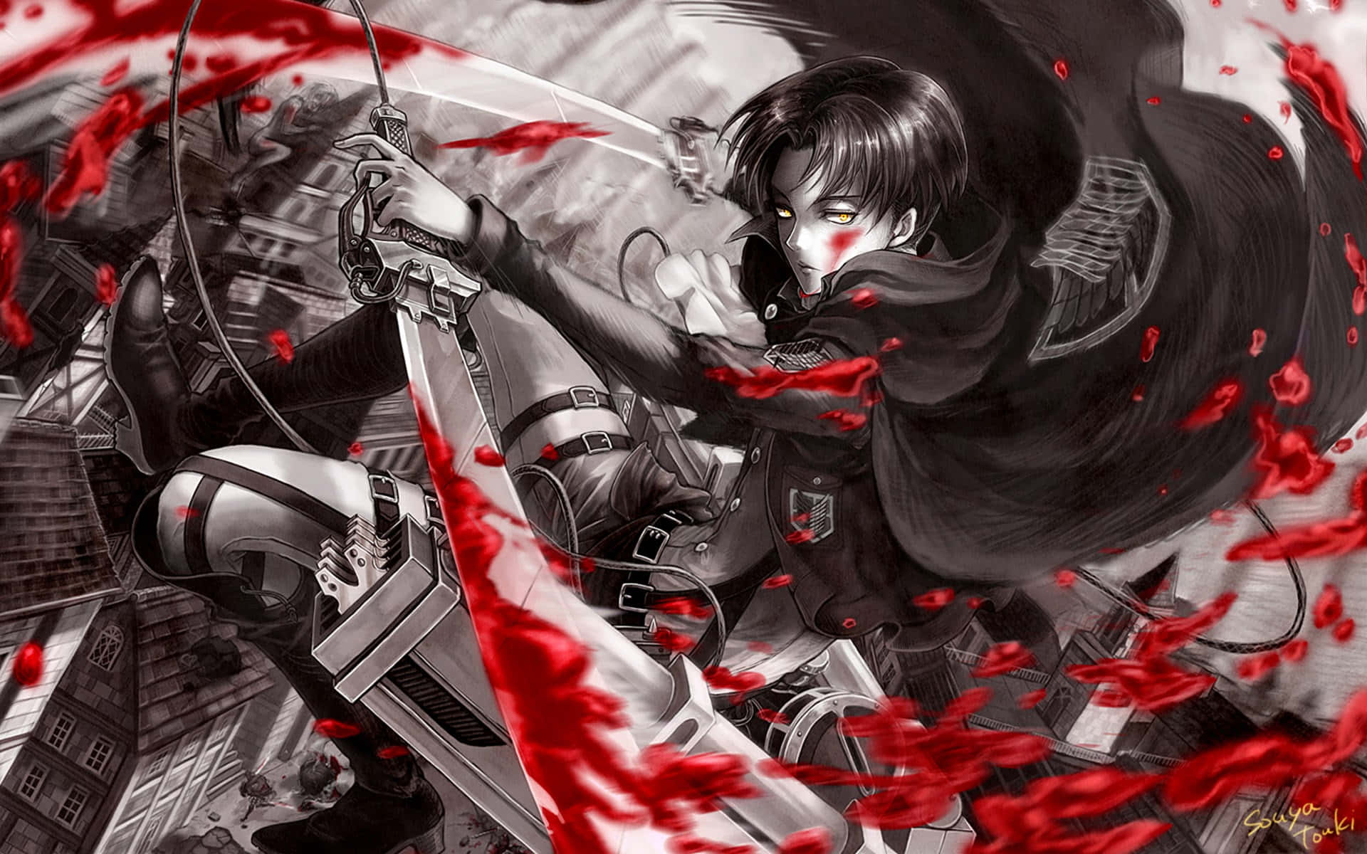 Levi Ackerman Leads The Saviours Of Humanity To Victory Background