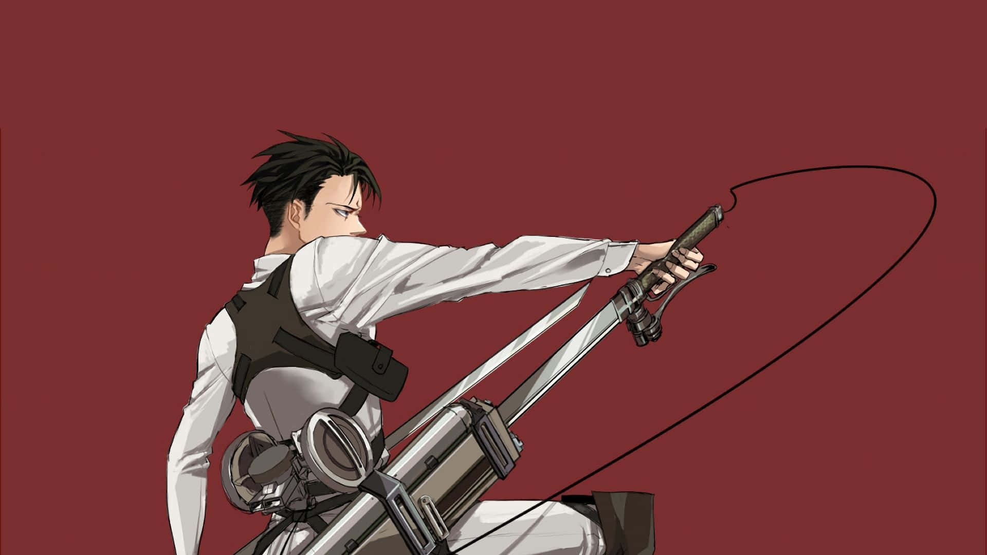 Levi Ackerman Of The Survey Corps Valiantly Defending Humanity Against The Titans Background