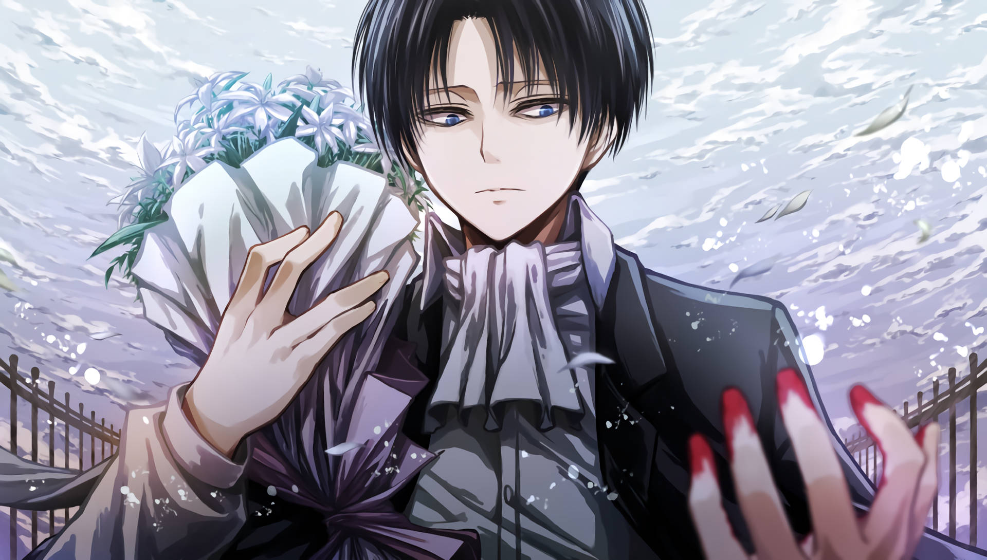 Levi Aesthetic Bloody Hands Background