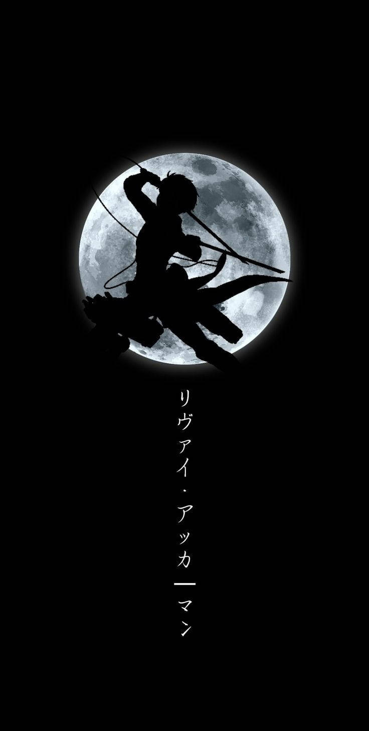 Levi Aesthetic Silhouette On Moon Background