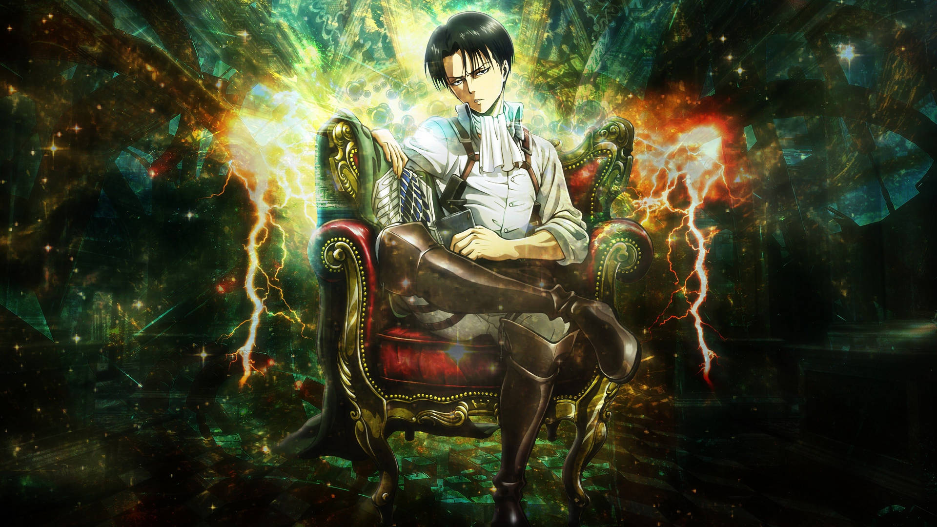 Levi On Royal Chair 4k Background