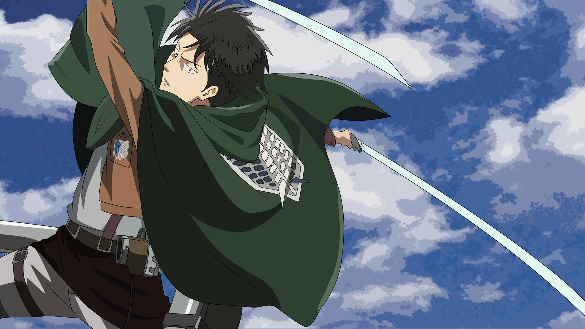 Levi Wagging Swords Background
