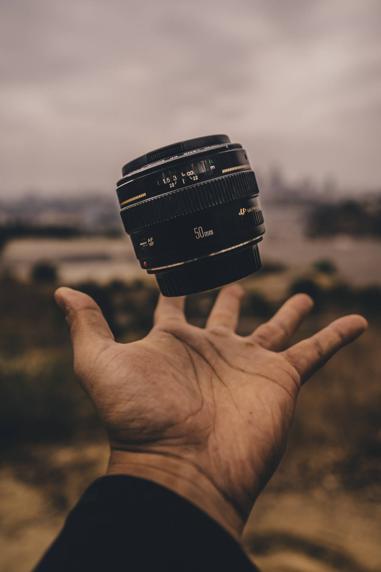 Levitating Photography Lens Background