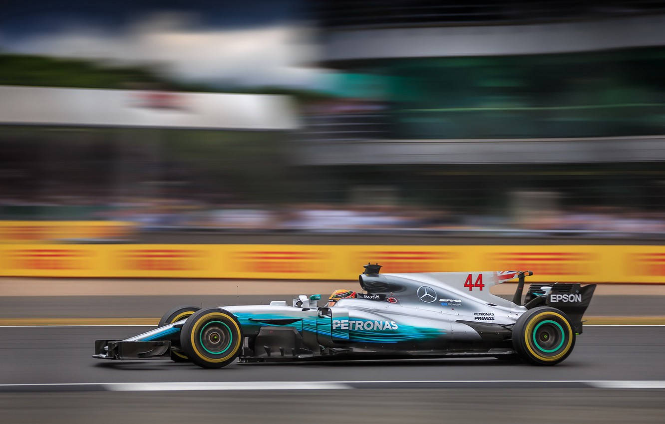 Lewis Hamilton Blurry Pit Lane Background