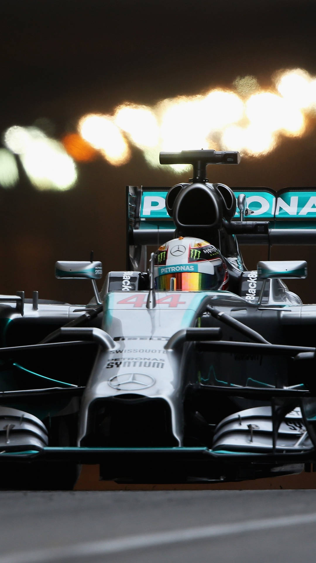 Lewis Hamilton Celebrates Victory Of The Formula 1 Championship Background