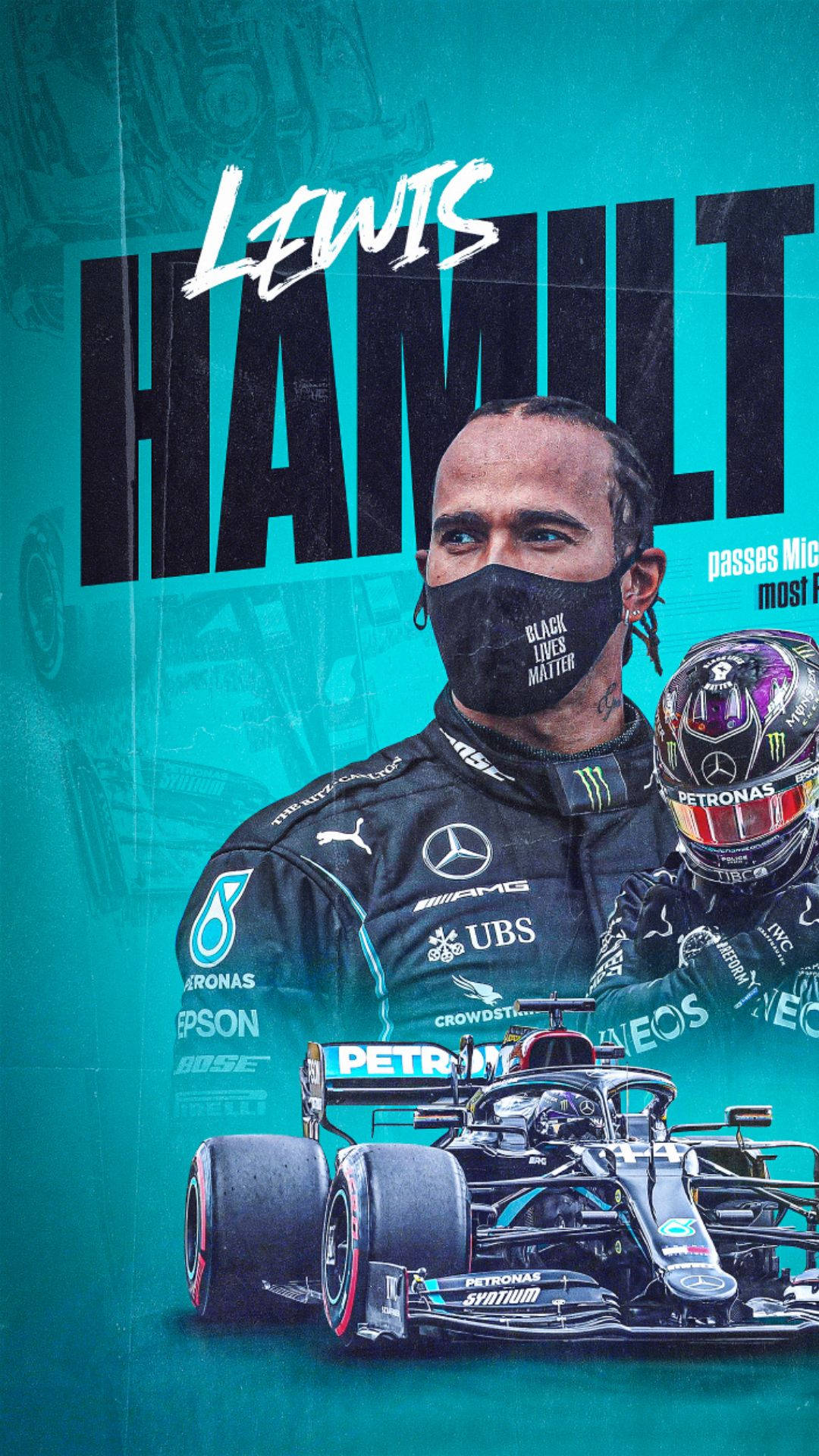 Lewis Hamilton Crosses The Finish Line In A Historic Victory At The 2019 F1 British Grand Prix Background