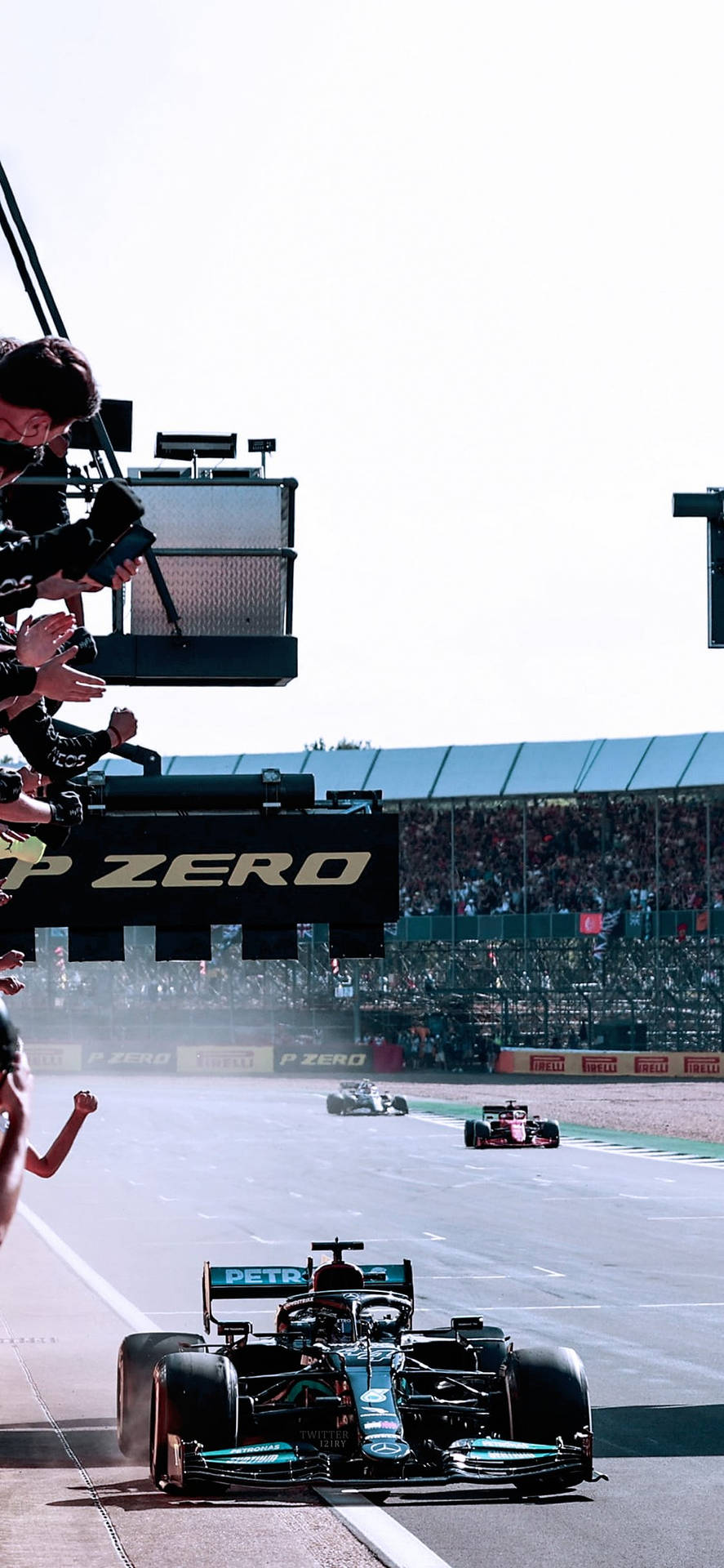 Lewis Hamilton Crossing Finish Line