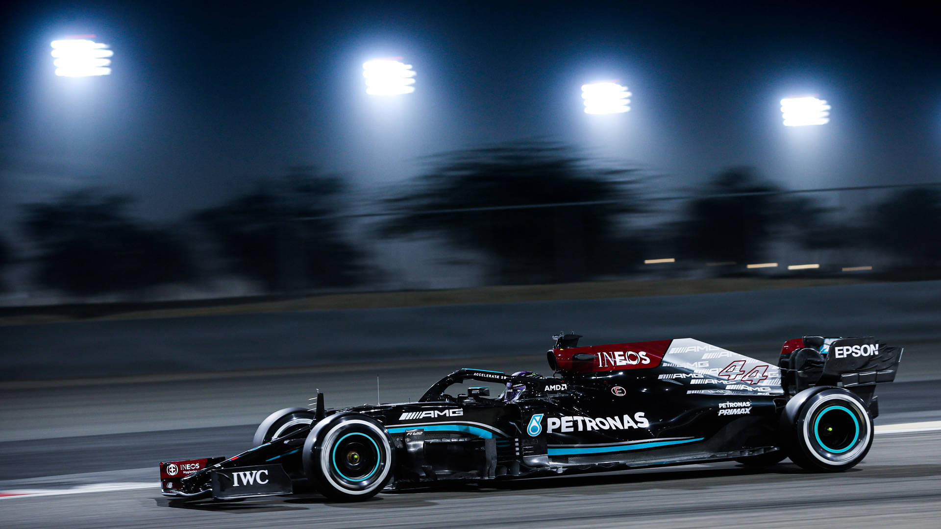 Lewis Hamilton Night Floodlights Background