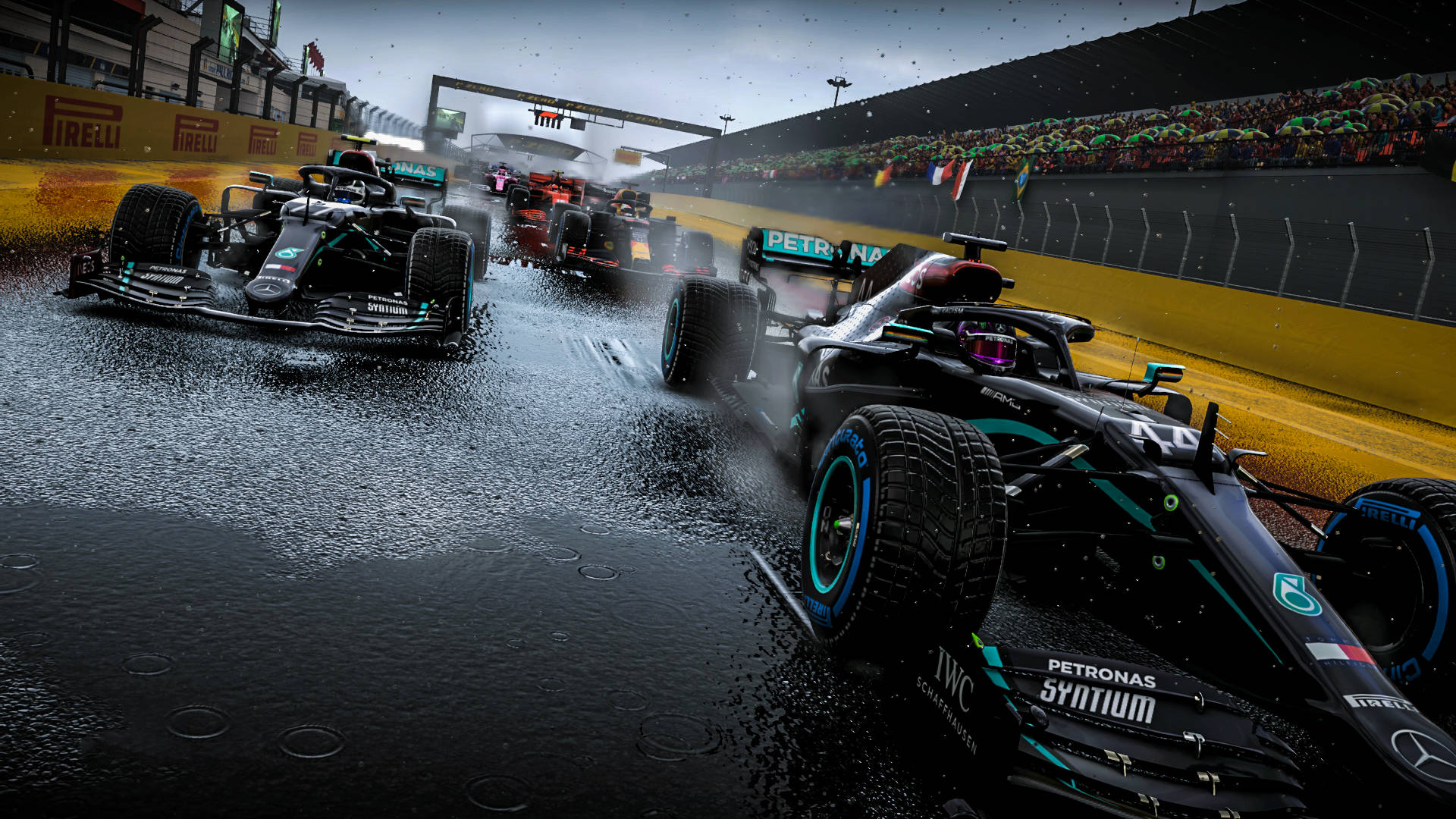 Lewis Hamilton Raining Race Background