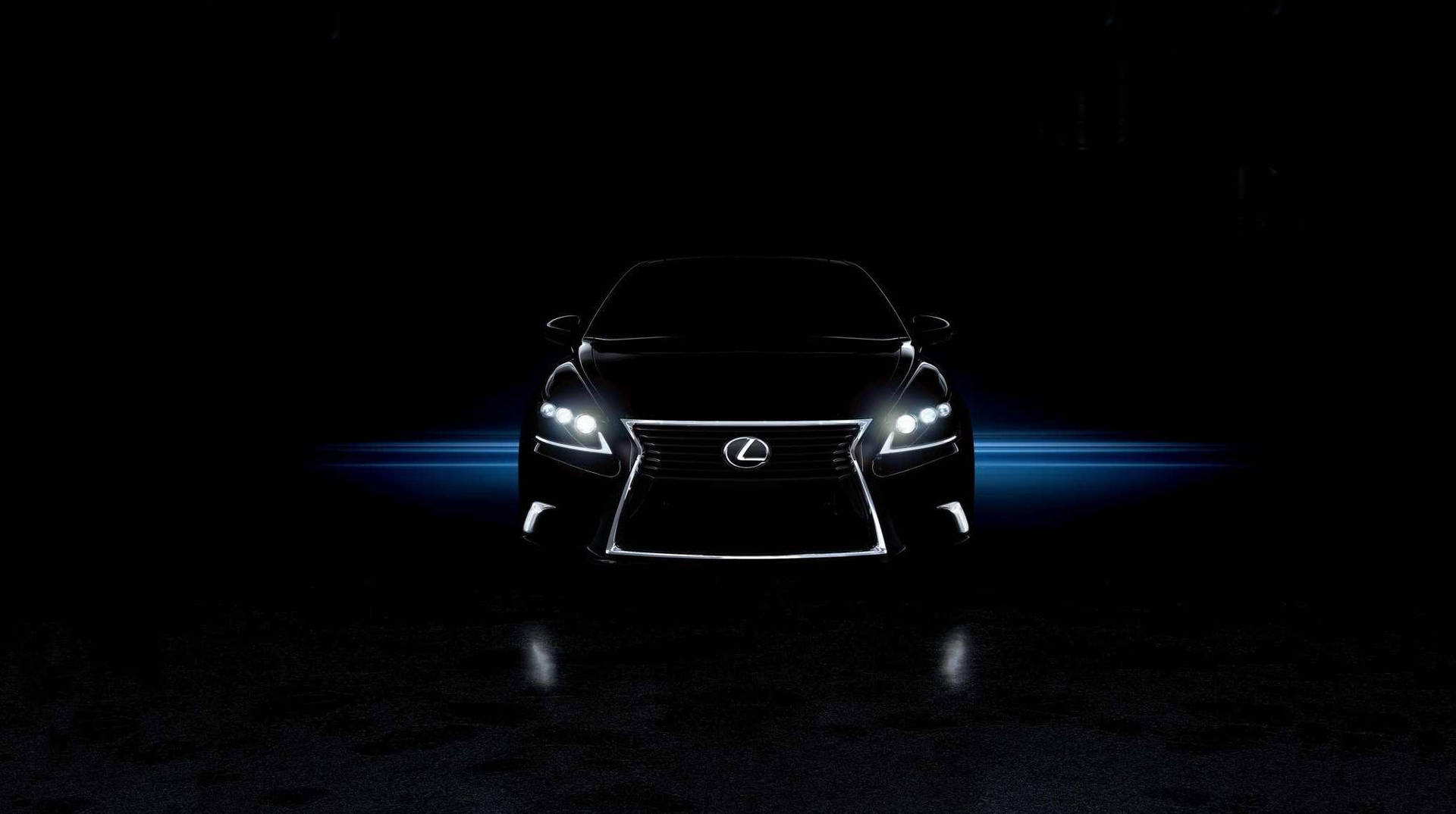 Lexus Logo Glowing In Black Car Background