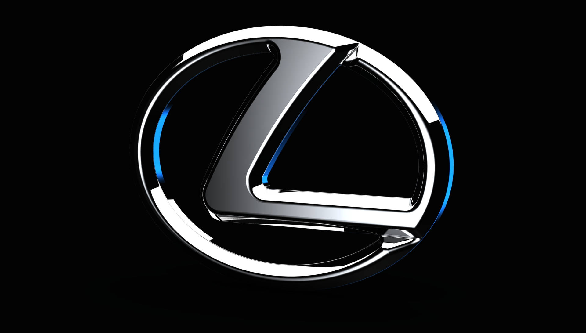 Lexus Logo With Blue Light Accent Background