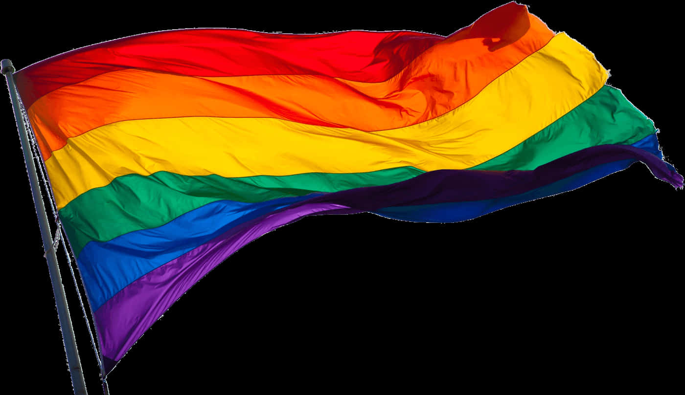 Lgbt Flag Rainbow Waving White Background
