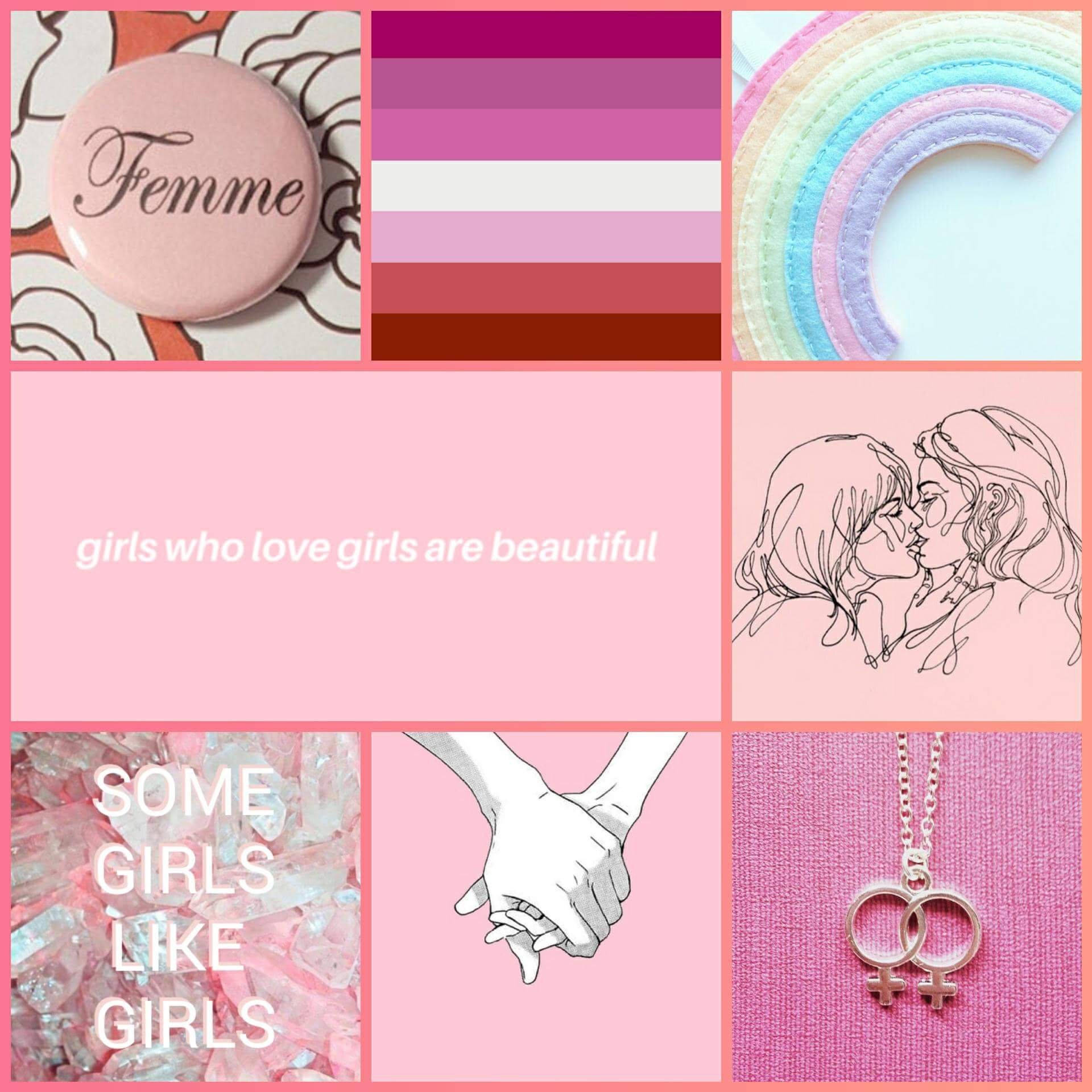 Lgbt Lesbian Collage Aesthetic Background