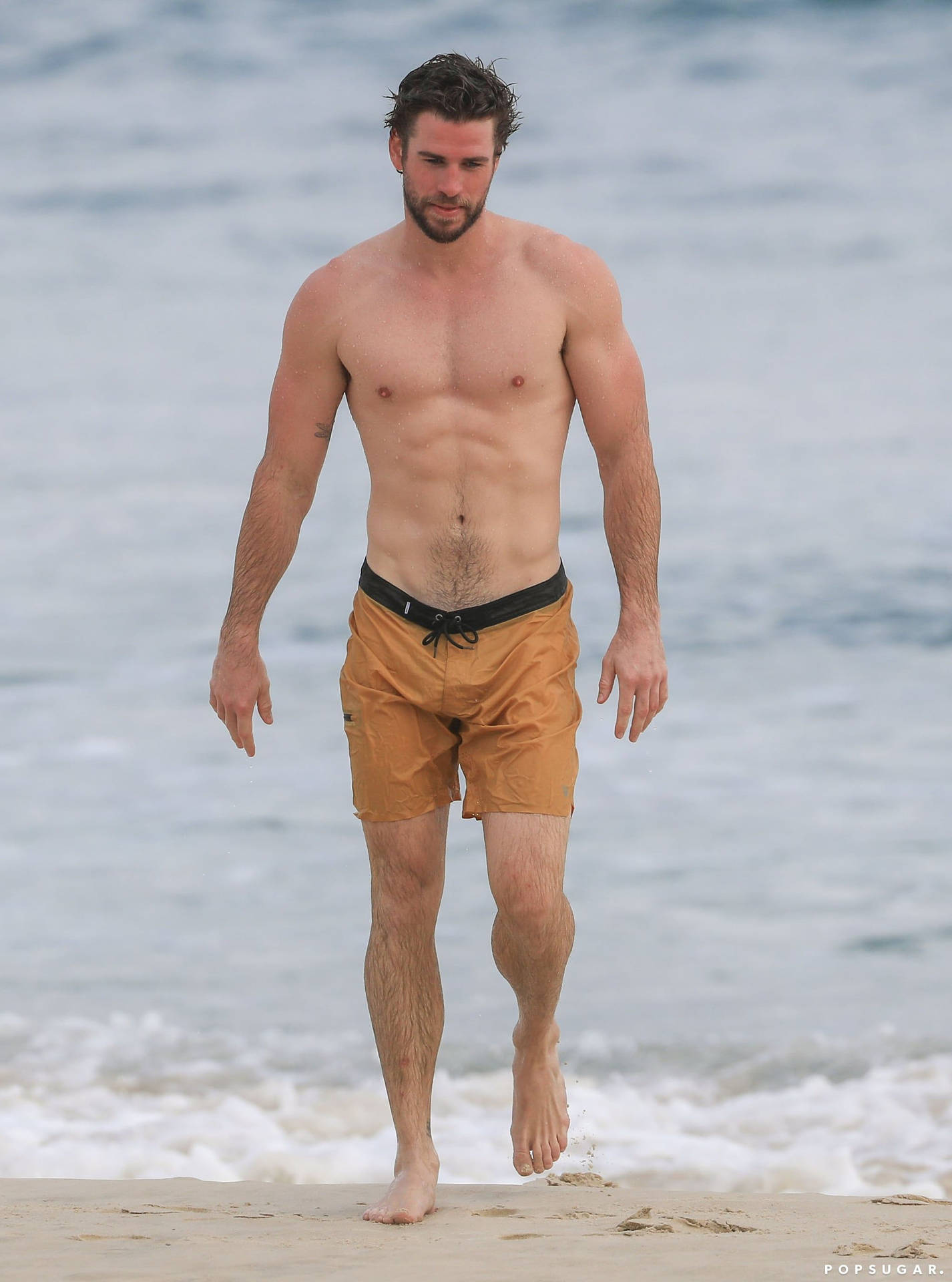 Liam Hemsworth In The Beach Background
