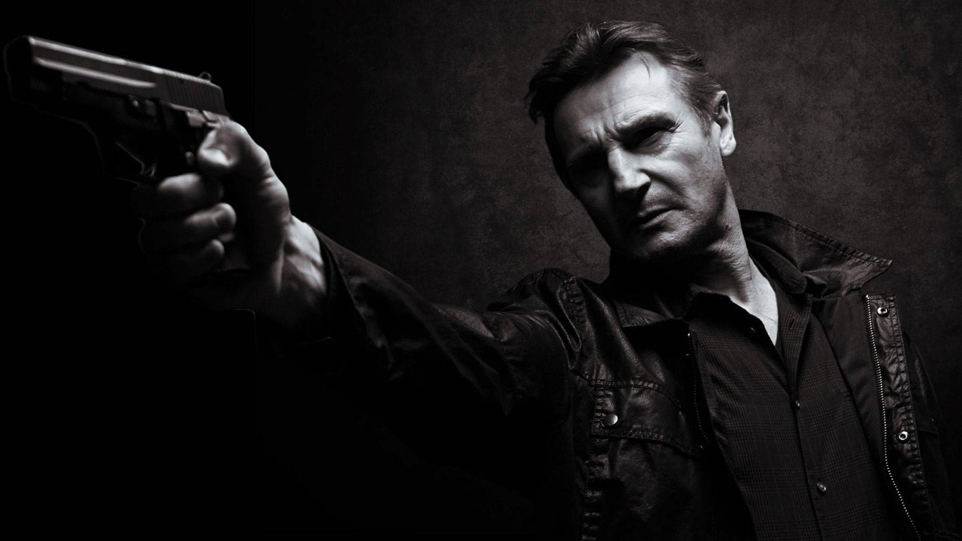 Liam Neeson Pointing Gun Taken Movie