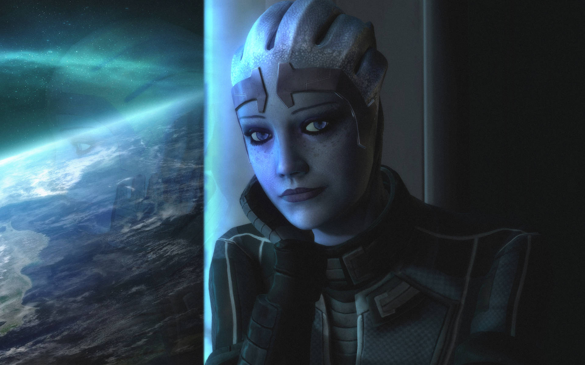 Liara T'soni In Space Mass Effect 3 Background