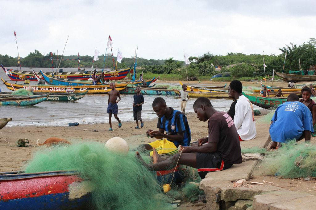 Liberia Ocean Fishermen Background