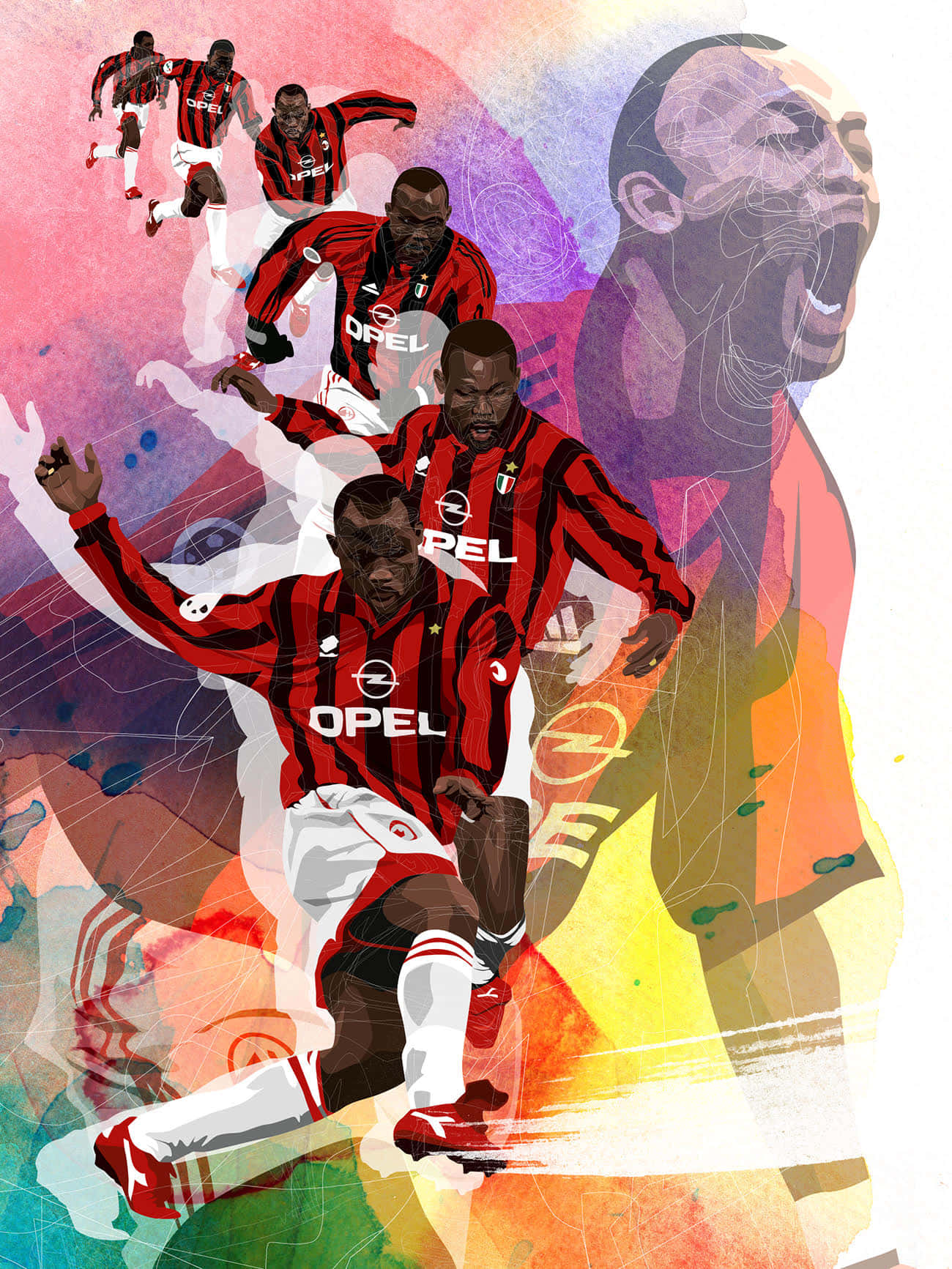 Liberian Football Player George Weah Fan Art Background