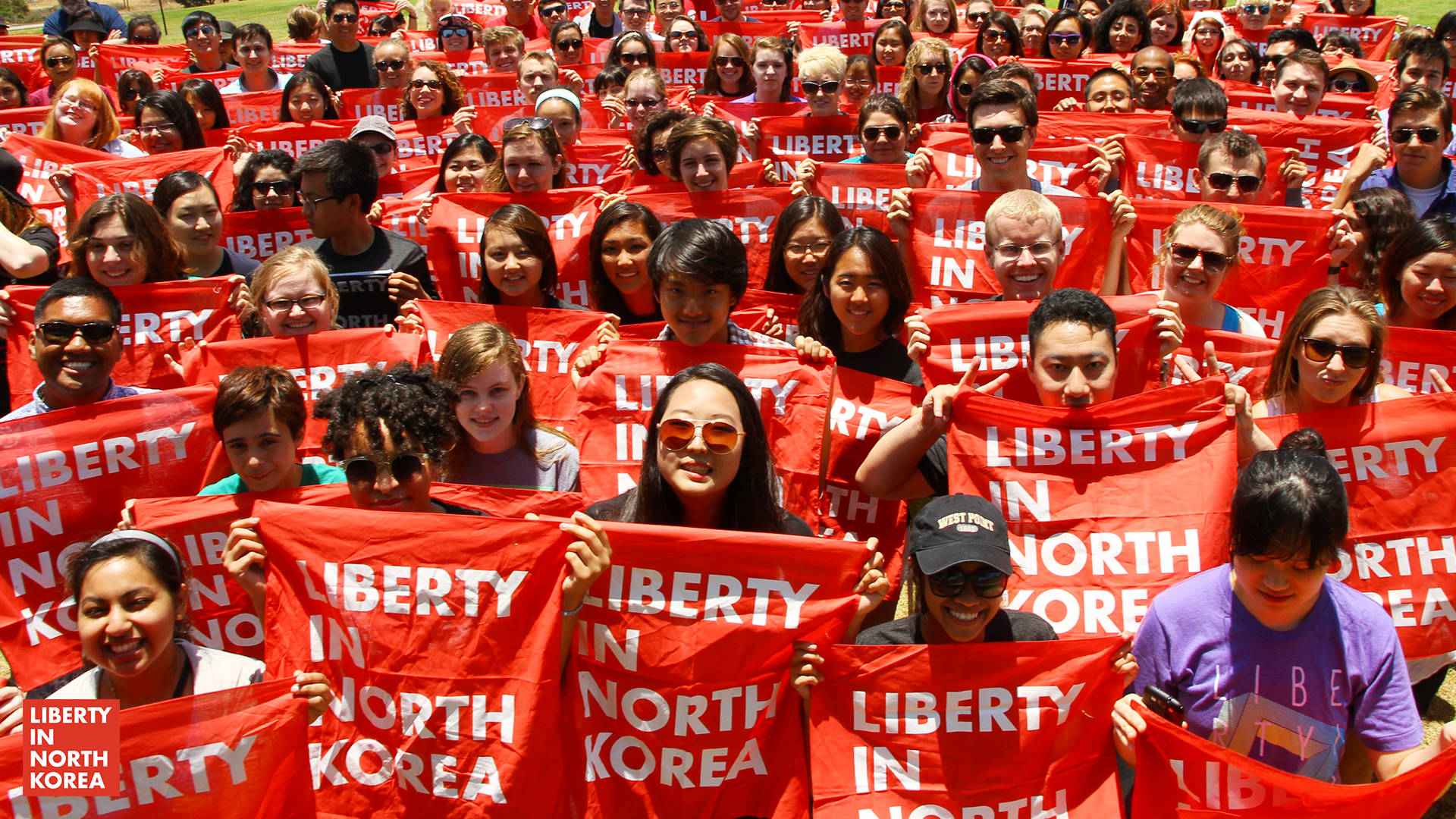 Liberty In North Korea Protesters Background