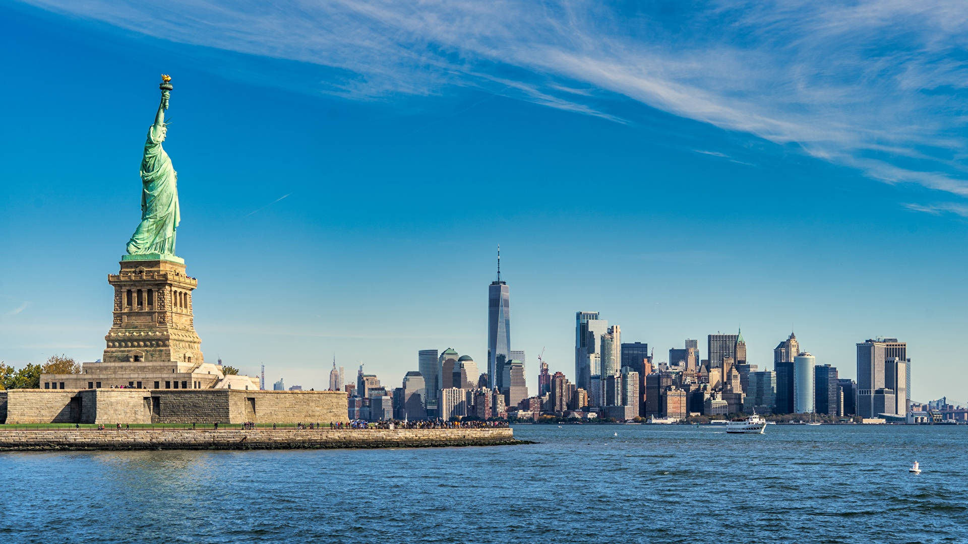 Liberty Island New York Computer Background