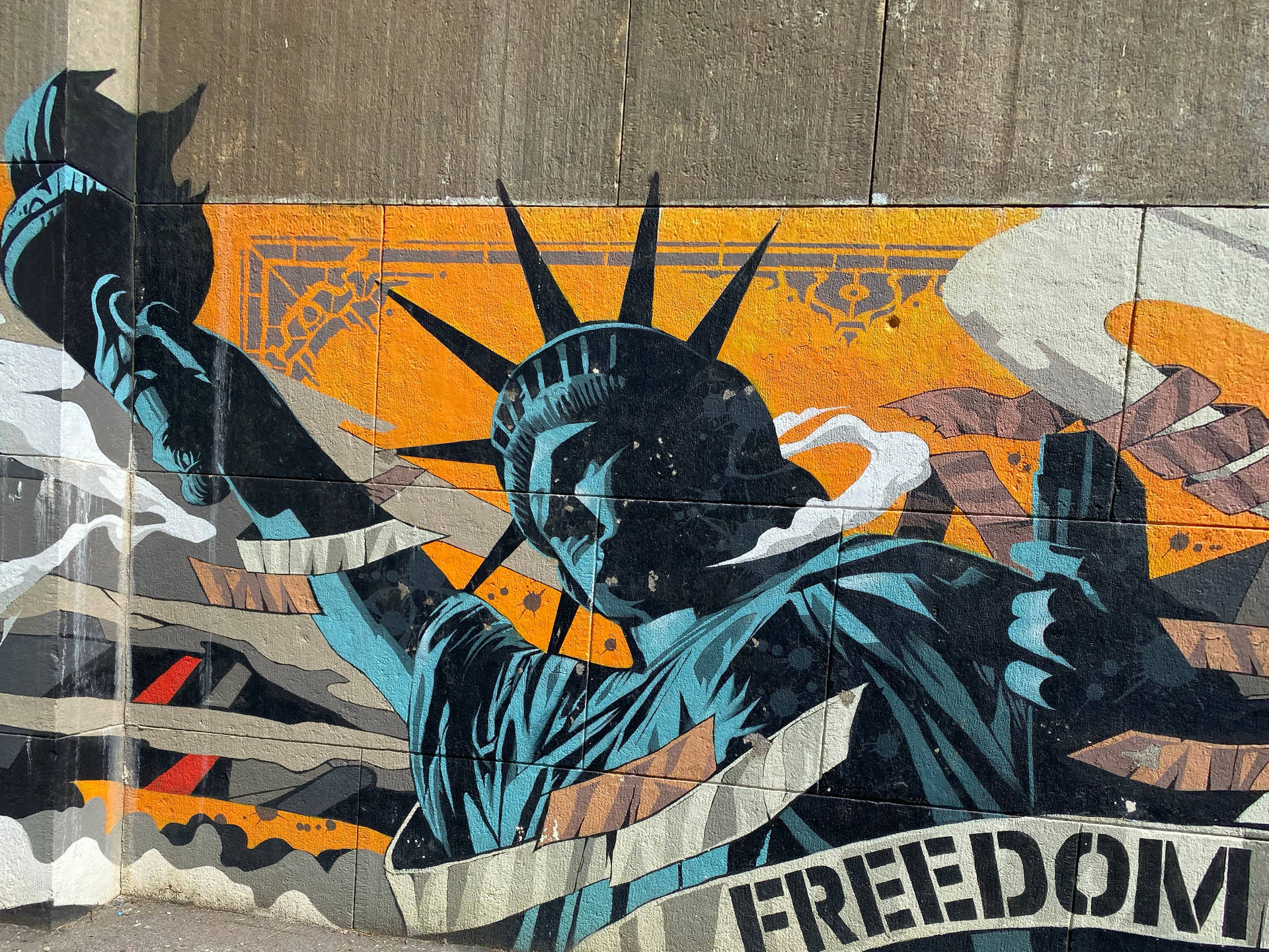 Liberty Statue Freedom Street Art Background
