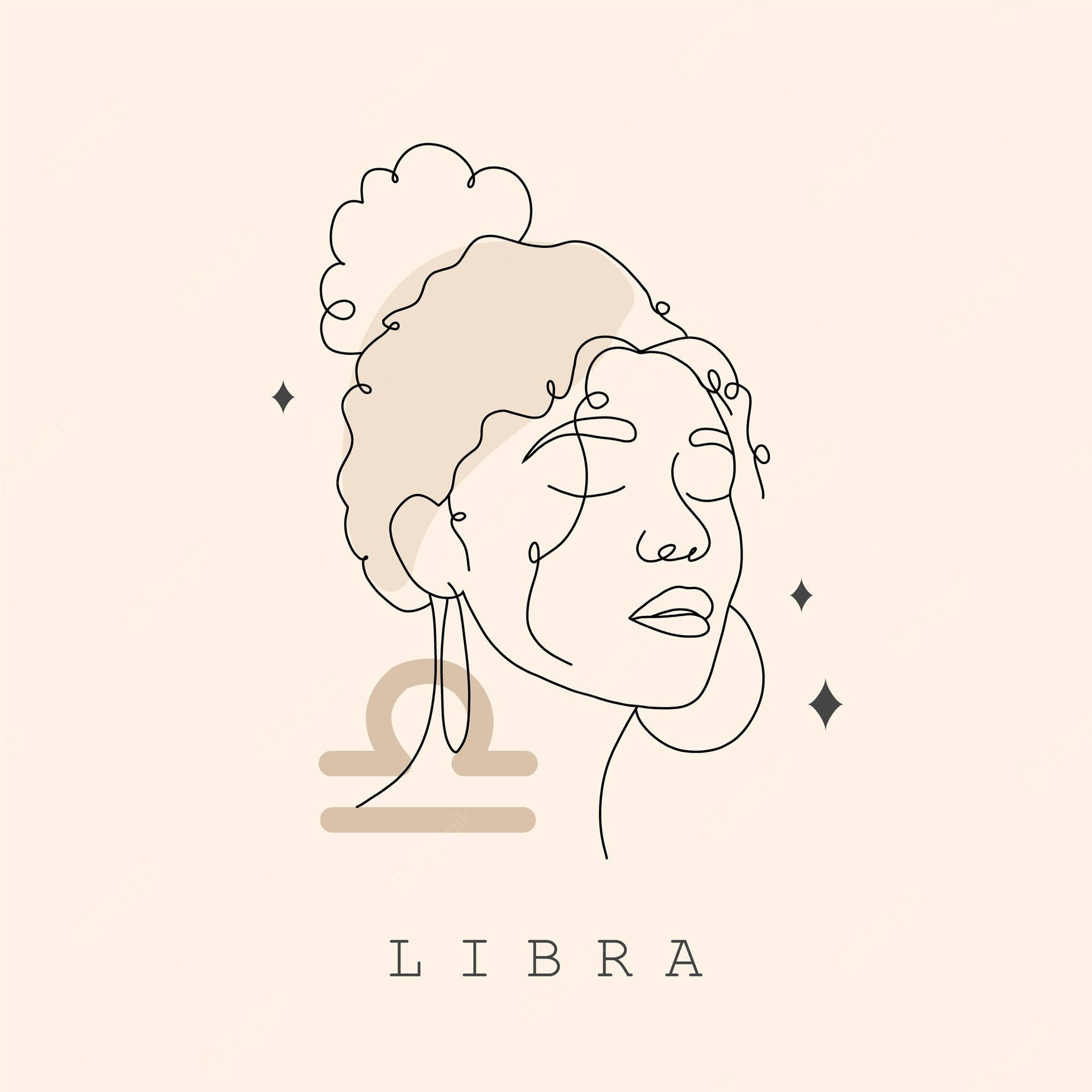 Libra Curly-haired Woman Background