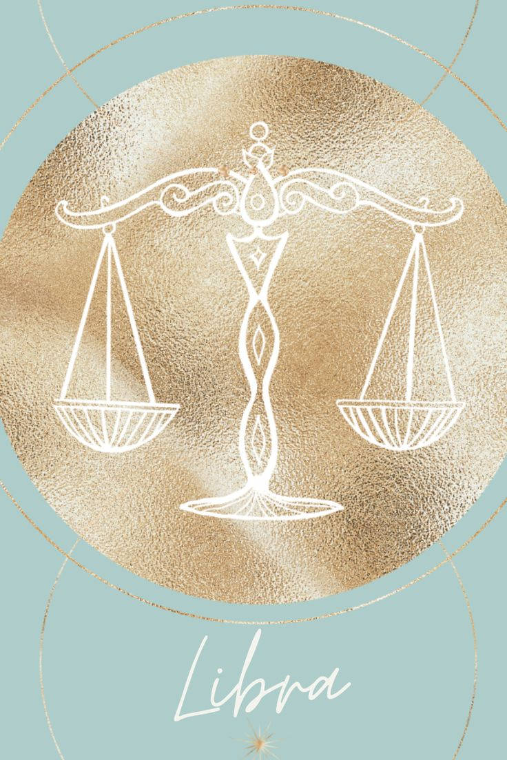 Libra Gold And Blue Background