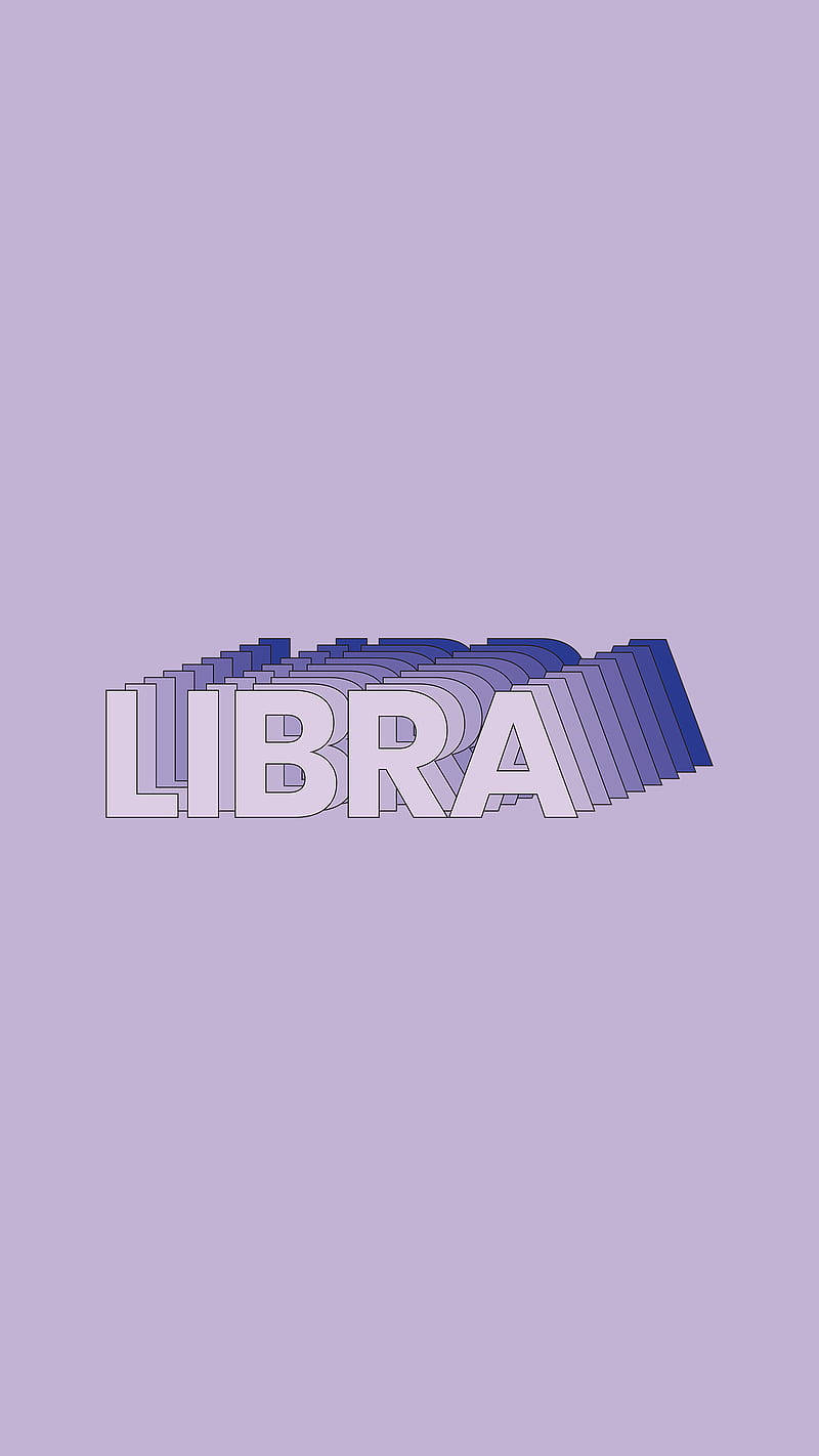 Libra Purple Lettering Background