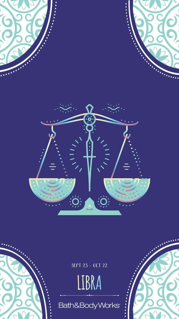 Libra Scales With A Blue Background Background