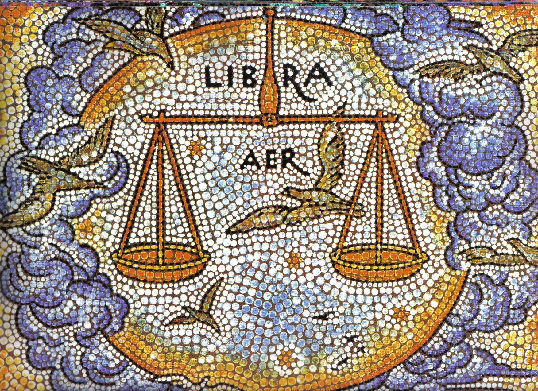 Libra Zodiac Mosaic Background