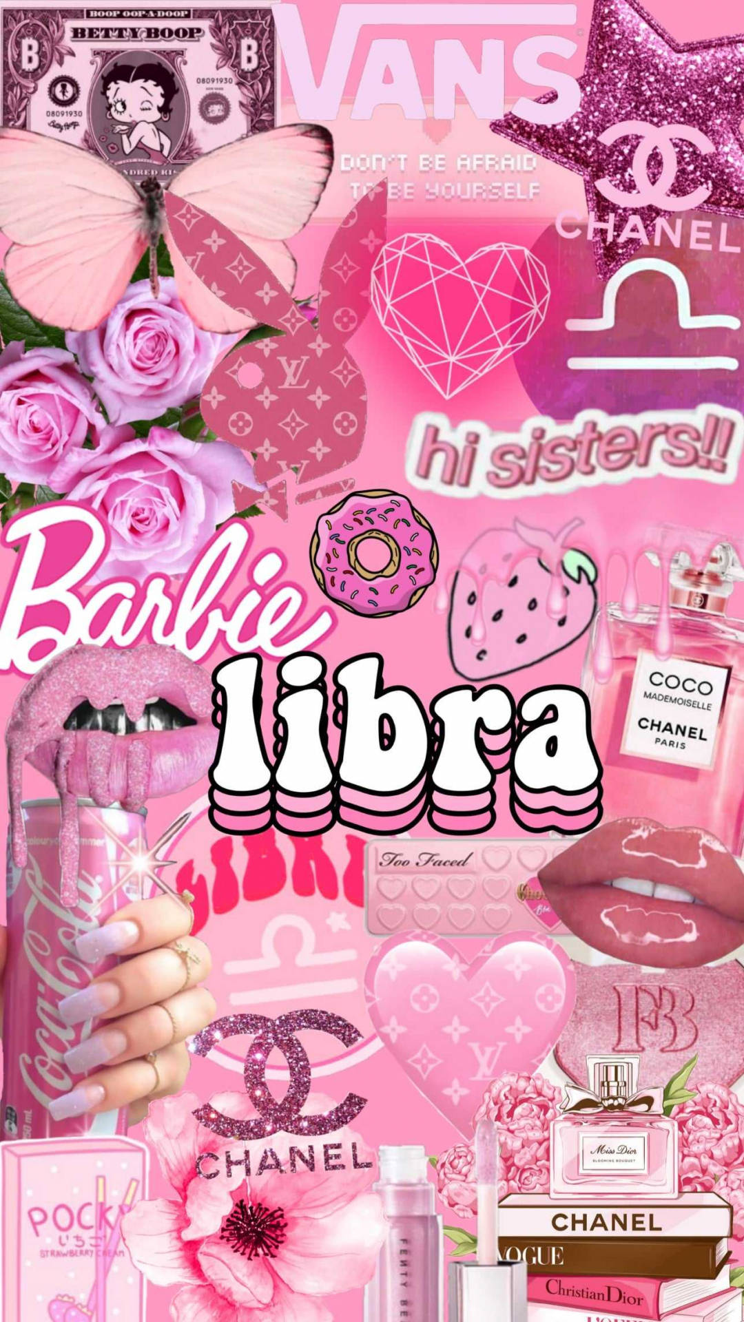 Libra Zodiac Pink Aesthetic Background