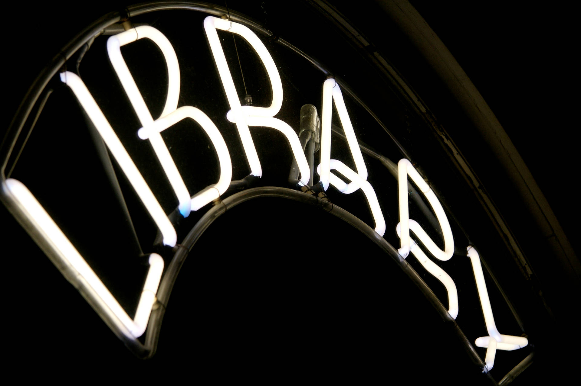 Library White Neon Aesthetic Sign Background