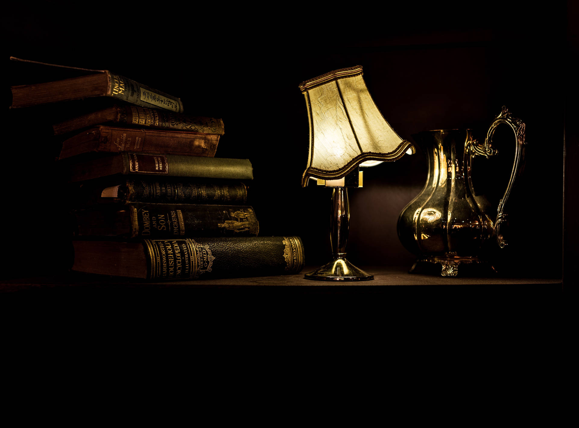 Library With Lamp