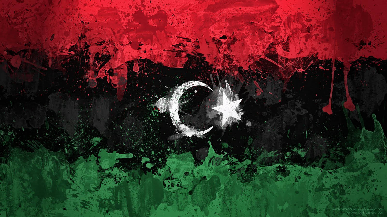 Libya Flag Abstract Art Background