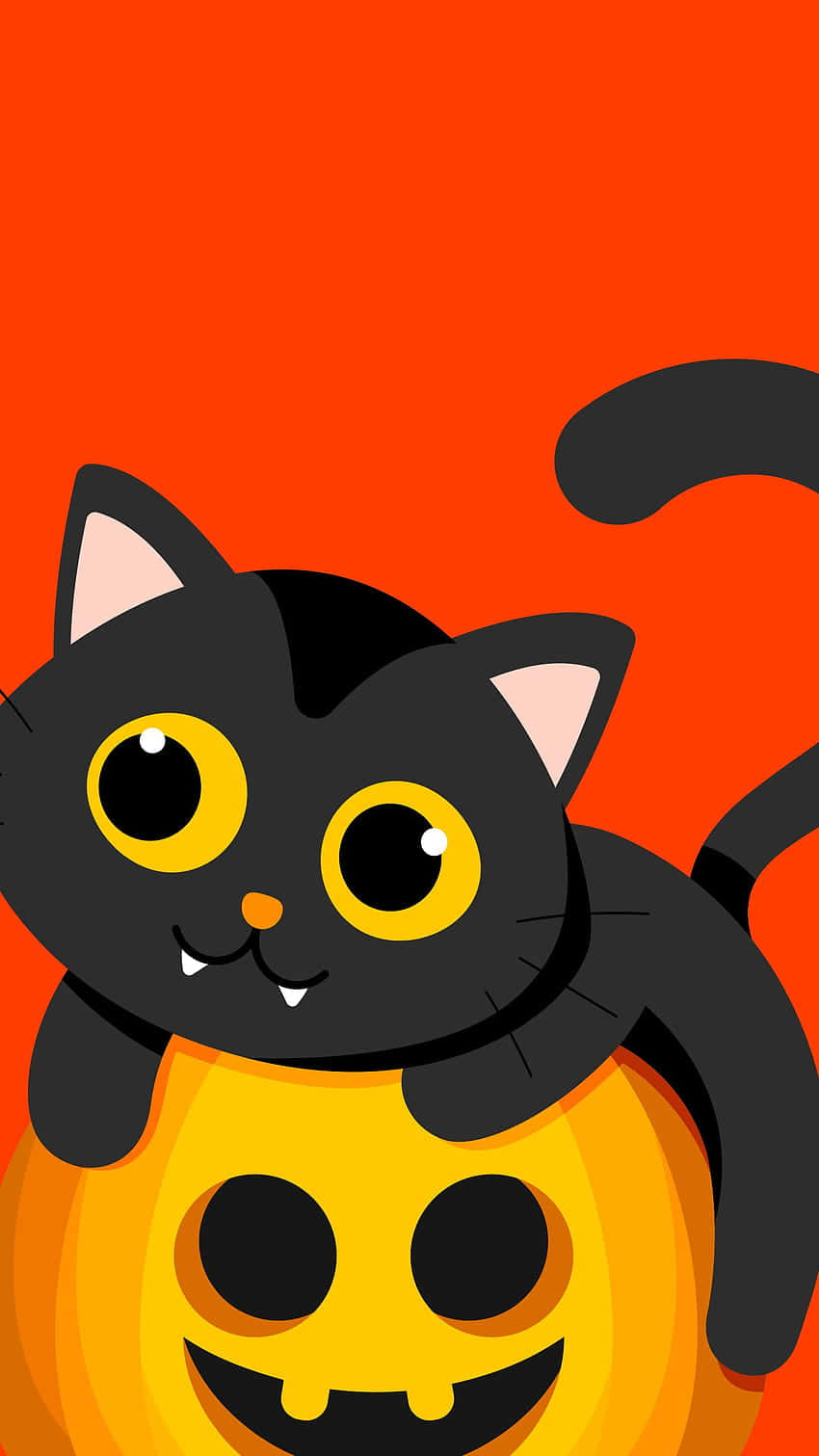 Lick 'em, Stick 'em And Trick 'em Halloween Cat! Background