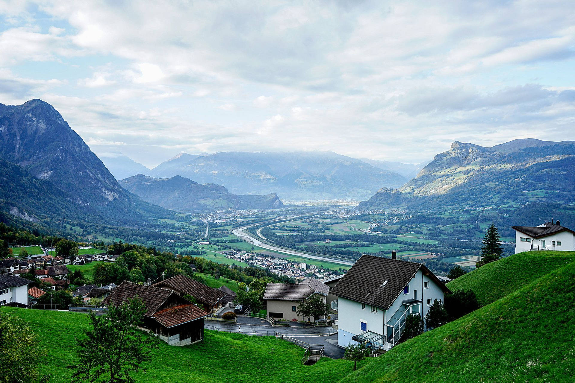 Liechtenstein Countryside Landscape Background