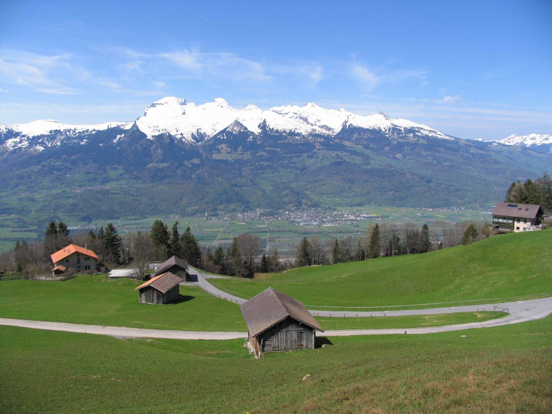 Liechtenstein Mauren Town Background