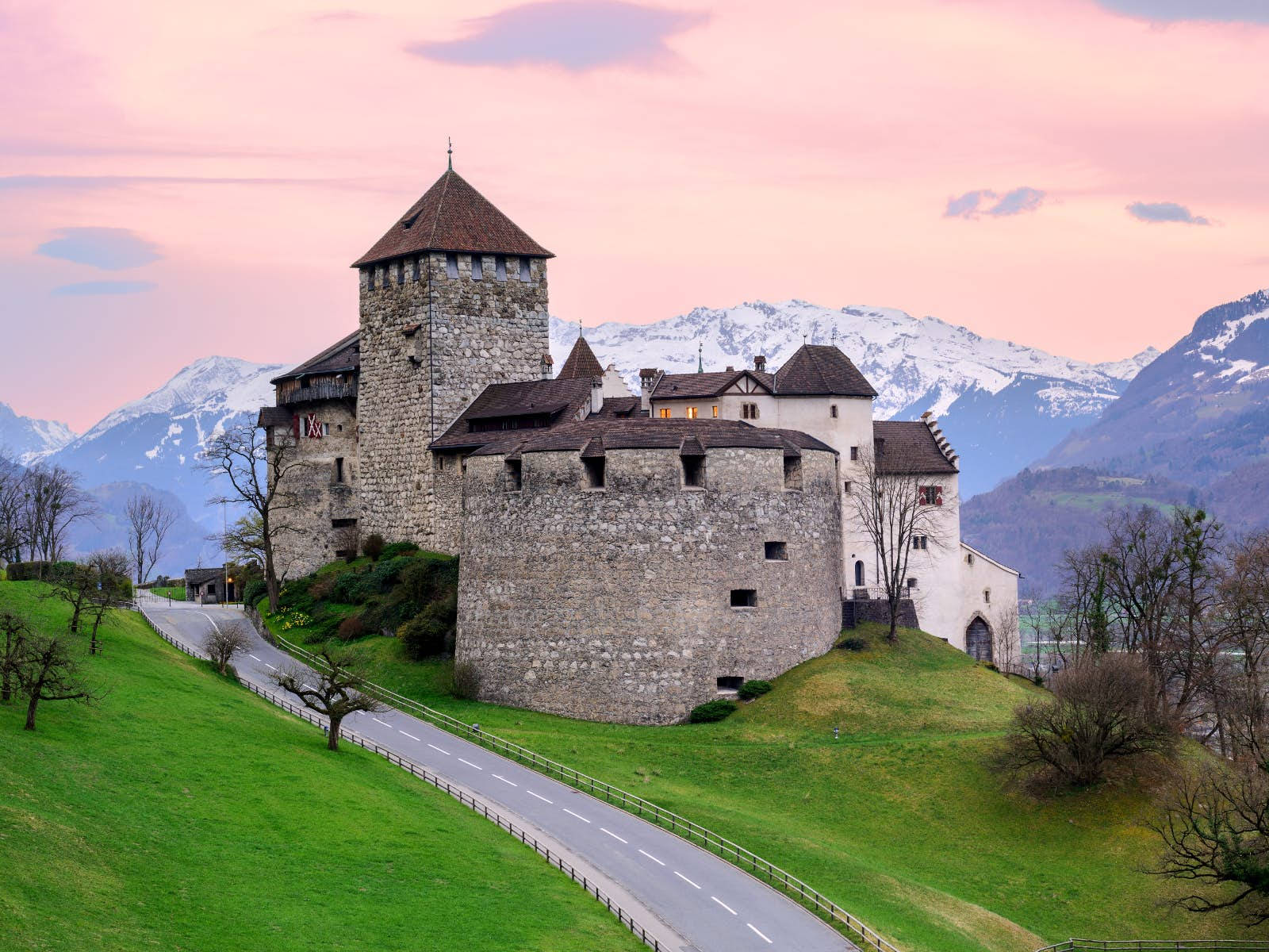 Liechtenstein Pink Skies Background