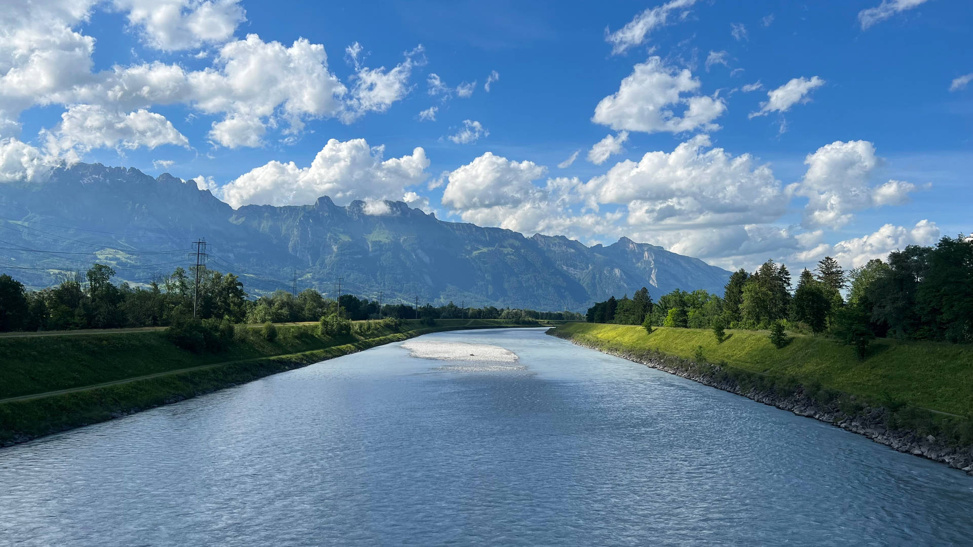 Liechtenstein Rhine River Background